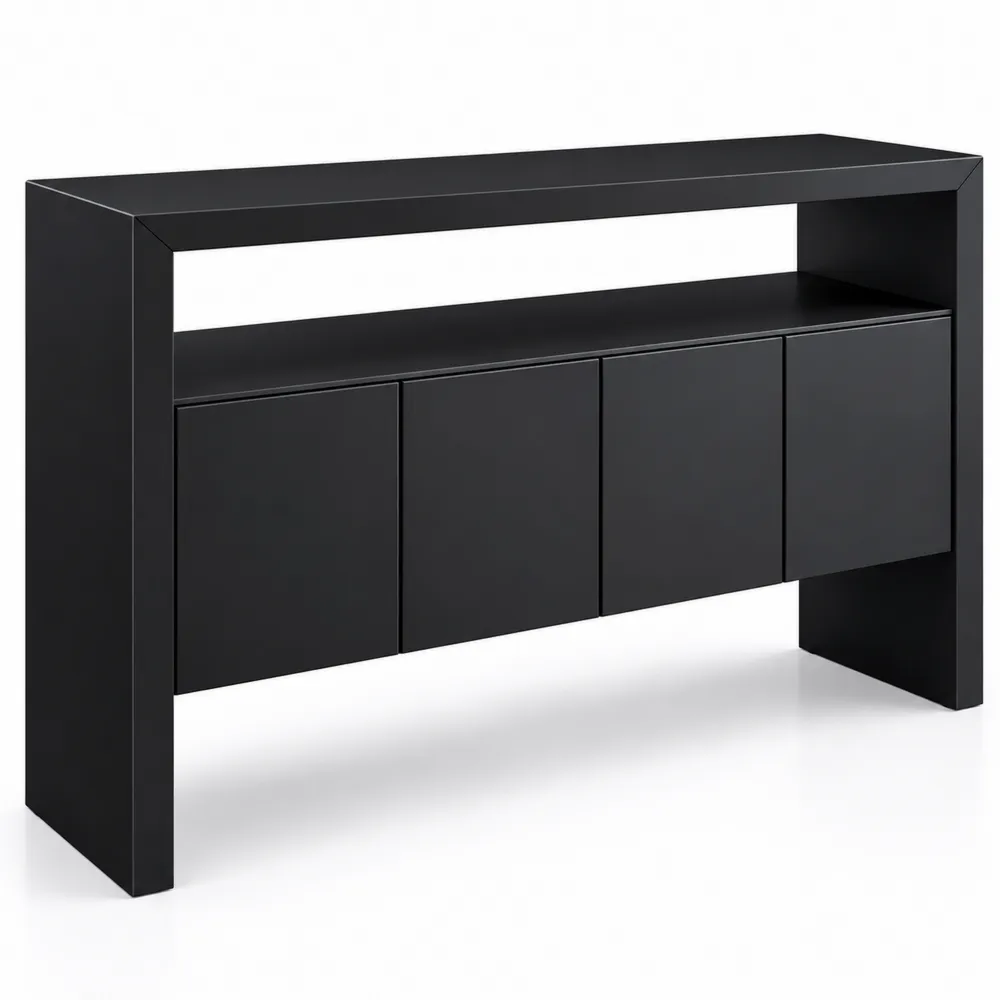 Buffet en Bois Noir avec Portes