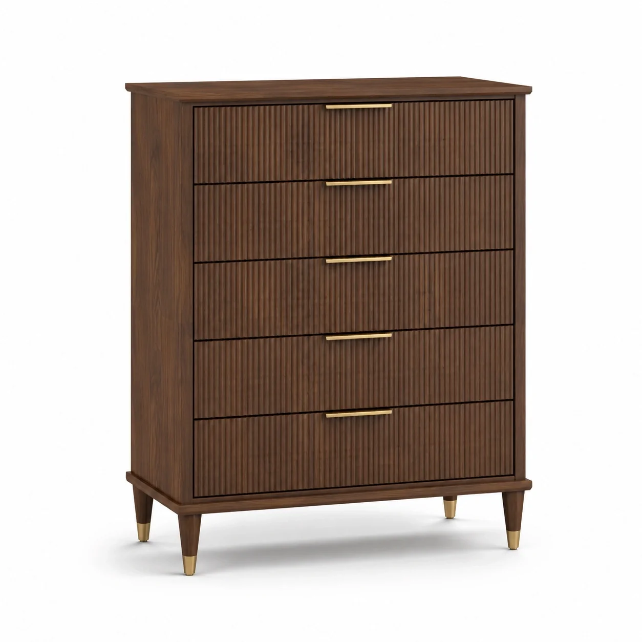 Holz Schubladenschrank mit fünf Schubladen, Braun