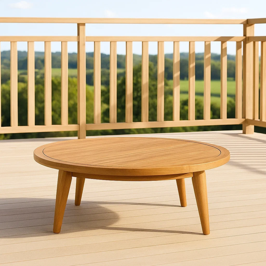 Runder Teakholz-Kaffeetisch 100 cm