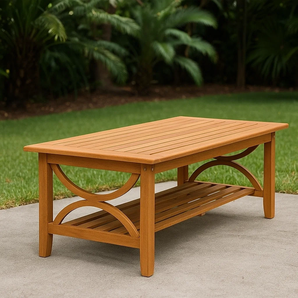 Eukalyptusholz Gartentisch Rechteckig 120cm x 60cm x 45cm