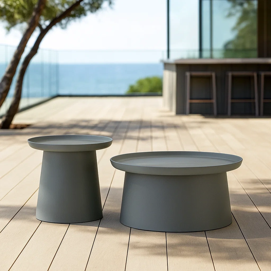 Gartentisch-Set Aluminium Dunkelgrau